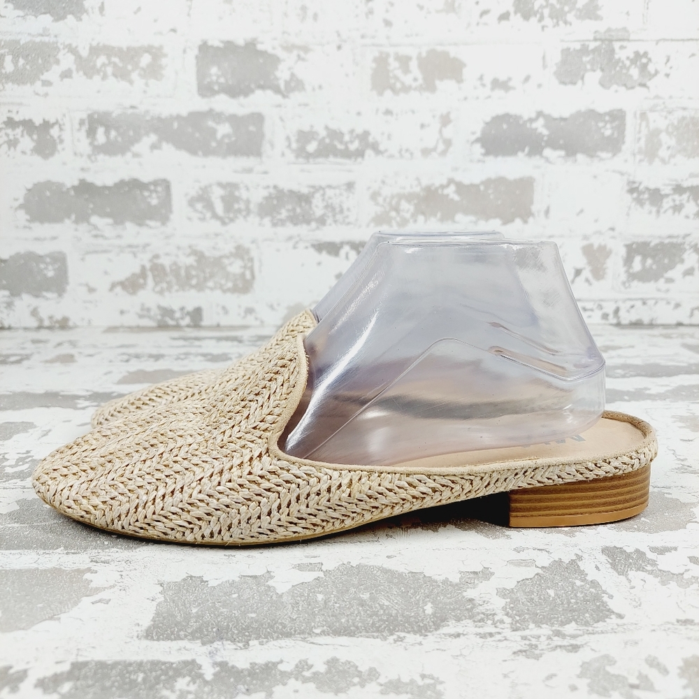 MIA Cream Woven Mules with Low Heel